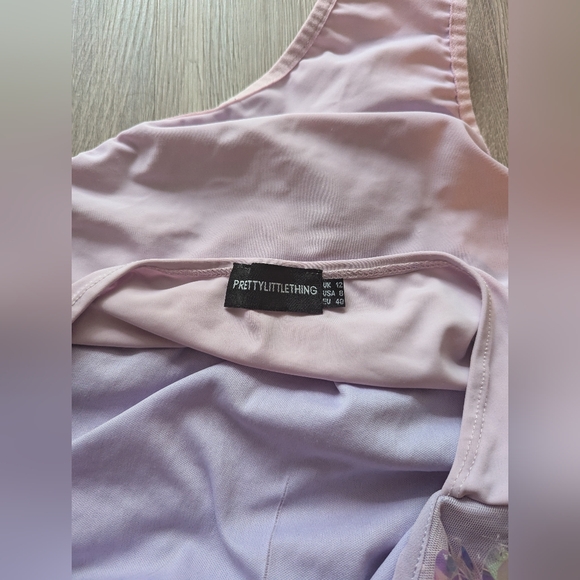 Petit Lilac Pretty Little Thing Sequin Plunge Swimsuit US 8 - Picture 4 of 4